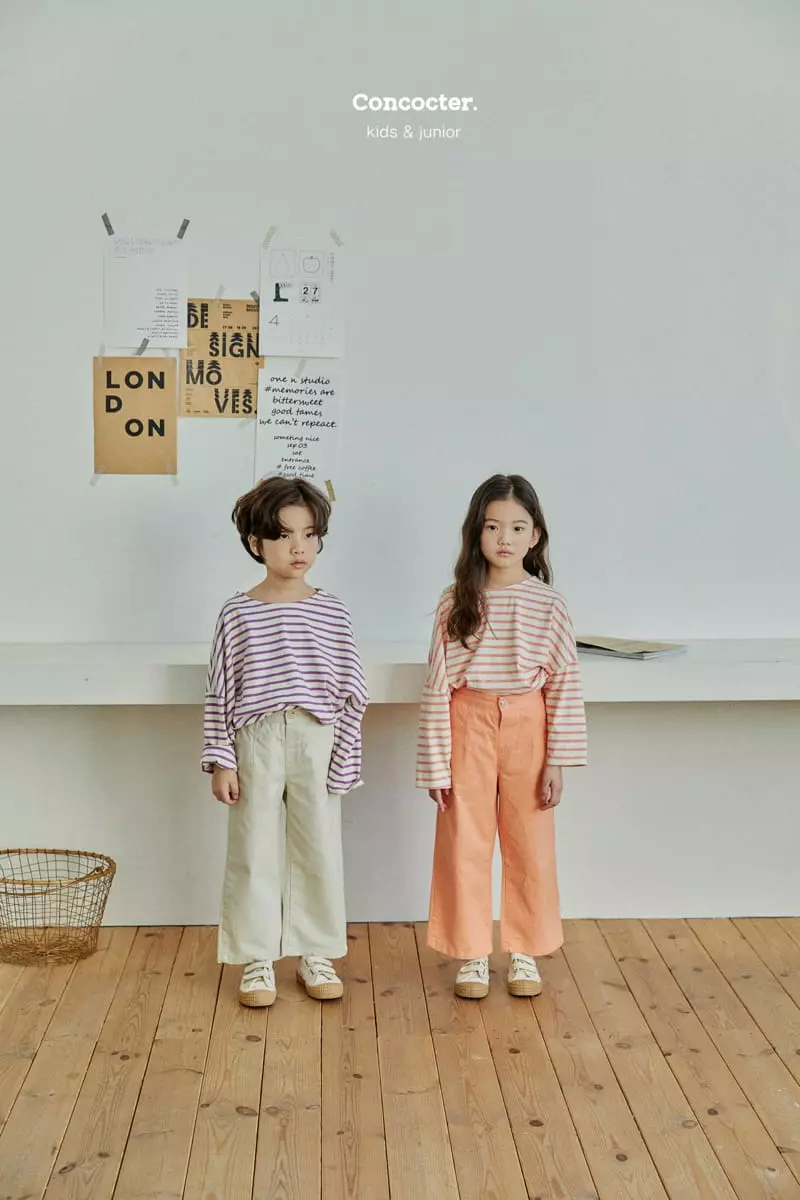 Concocter - Korean Children Fashion - #prettylittlegirls - Loose Stripes Tee - 5