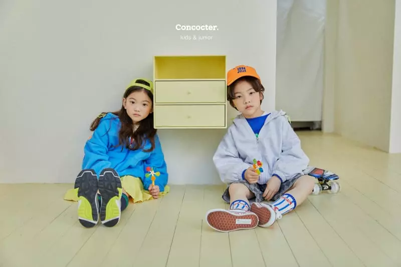 Concocter - Korean Children Fashion - #prettylittlegirls - Solid Kangaroo Hoody Zip-up - 7