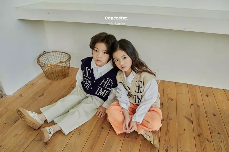 Concocter - Korean Children Fashion - #stylishchildhood - Lettering Knit Vest - 7