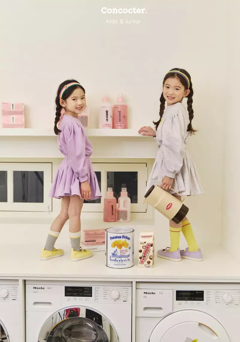 Concocter - Korean Children Fashion - #toddlerclothing - Smile Skirt Top Bottom Set - 4