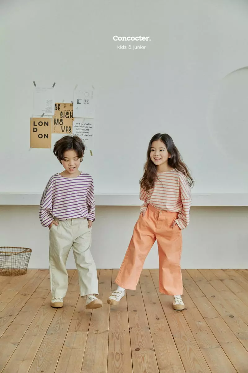 Concocter - Korean Children Fashion - #todddlerfashion - Loose Stripes Tee - 6
