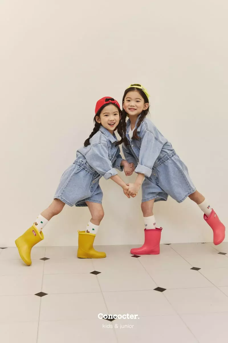 Concocter - Korean Children Fashion - #todddlerfashion - Denim Short Jumpsuit - 5