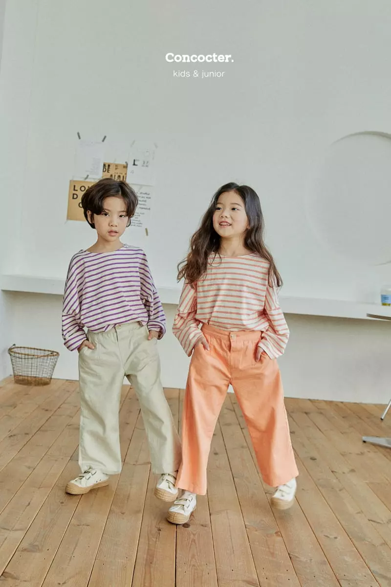 Concocter - Korean Children Fashion - #toddlerclothing - Loose Stripes Tee - 7