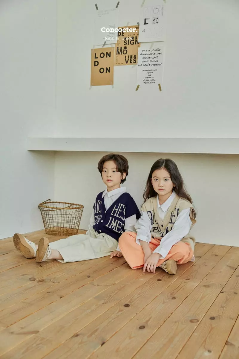 Concocter - Korean Children Fashion - #toddlerclothing - Lettering Knit Vest - 6