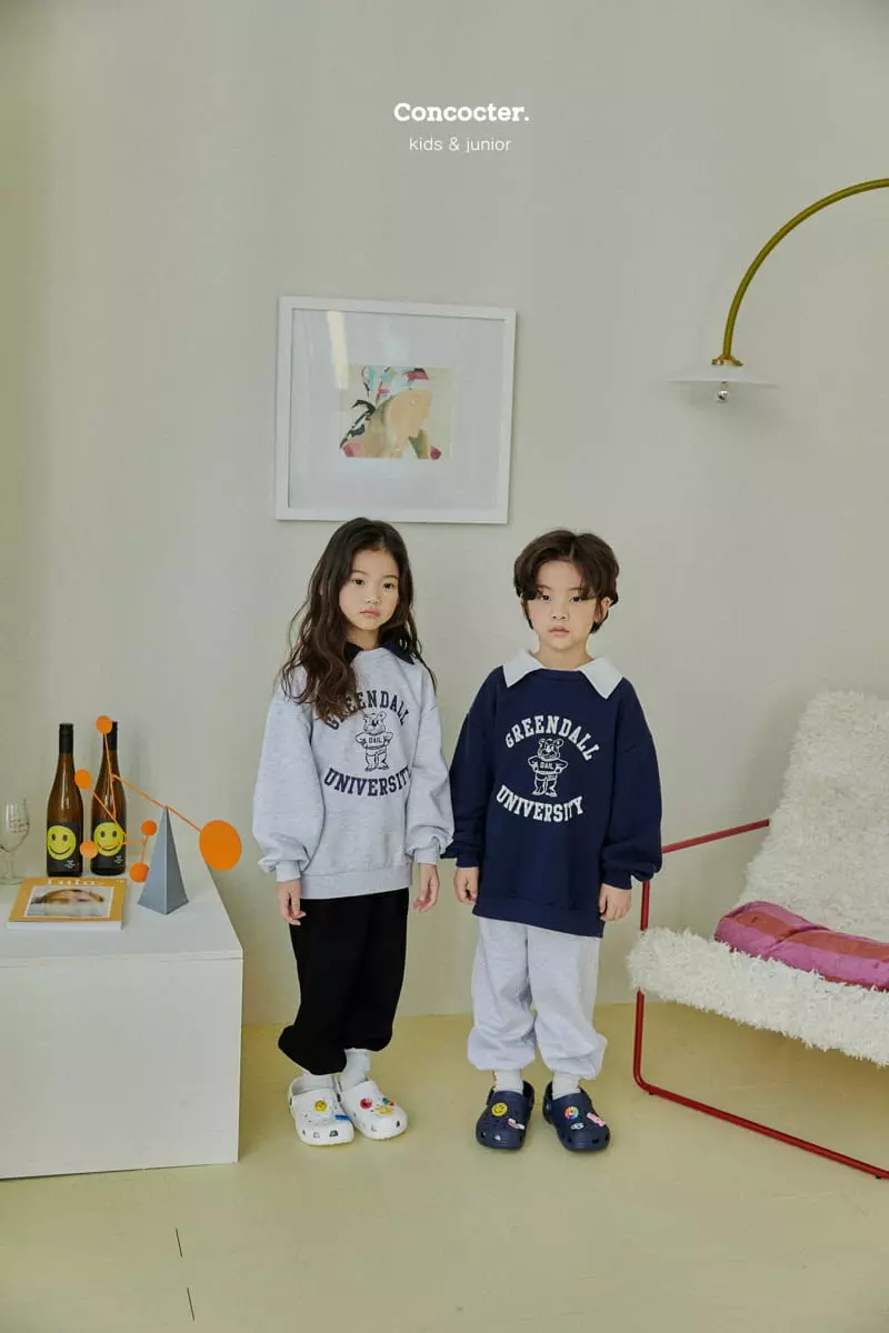 Concocter - Korean Children Fashion - #toddlerclothing - Collar Bear Sweatshirt - 12