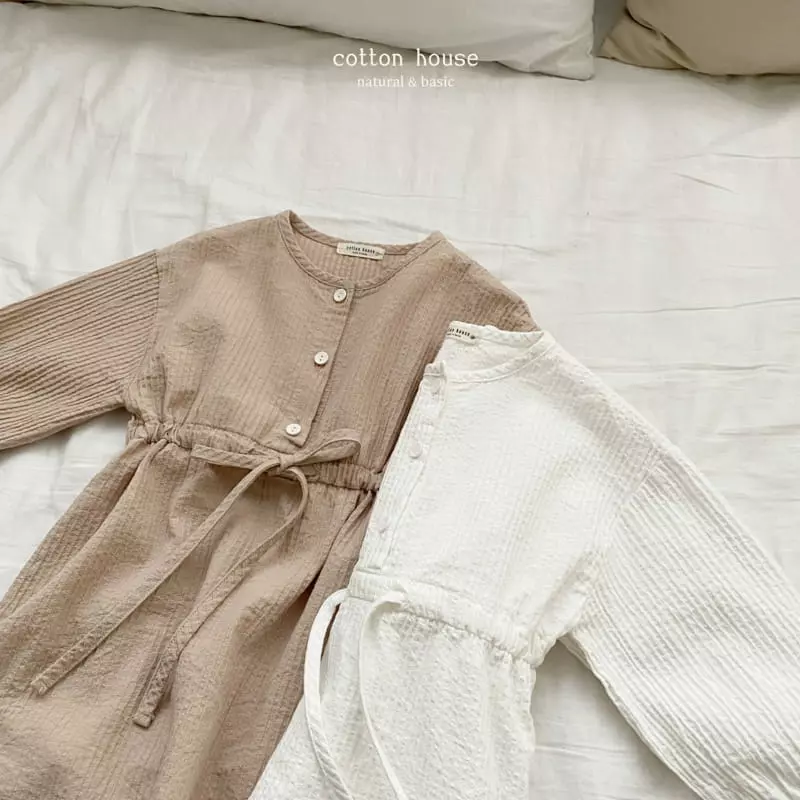Cotton House - Korean Children Fashion - #kidzfashiontrend - Natural One-piece - 2