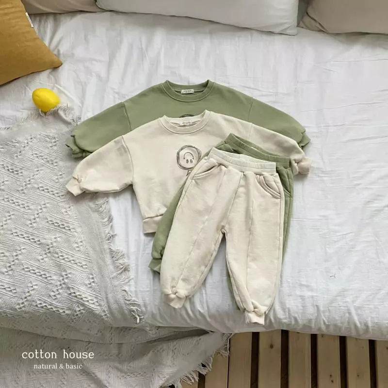 Cotton House - Korean Children Fashion - #minifashionista - Smile Top Bottom Set