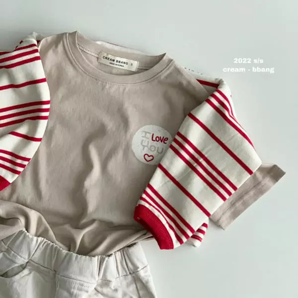 Cream Bbang - Korean Children Fashion - #Kfashion4kids - Love Short Sleeves Tee - 12