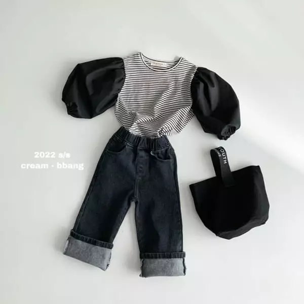 Cream Bbang - Korean Children Fashion - #Kfashion4kids - Sleeves Color Balloon Tee - 10