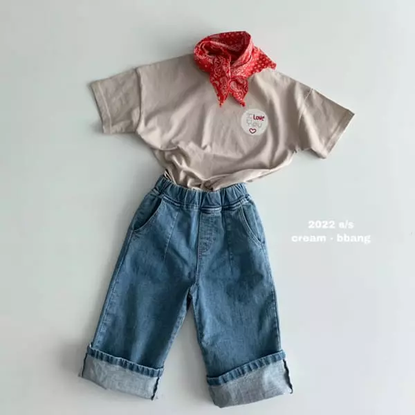 Cream Bbang - Korean Children Fashion - #stylishchildhood - Love Short Sleeves Tee - 4