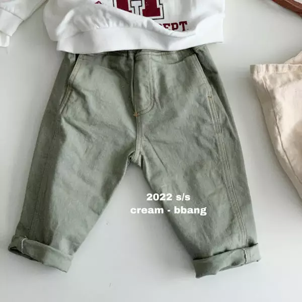 Cream Bbang - Korean Children Fashion - #prettylittlegirls - Stitch Cotton Baggy Pants - 4