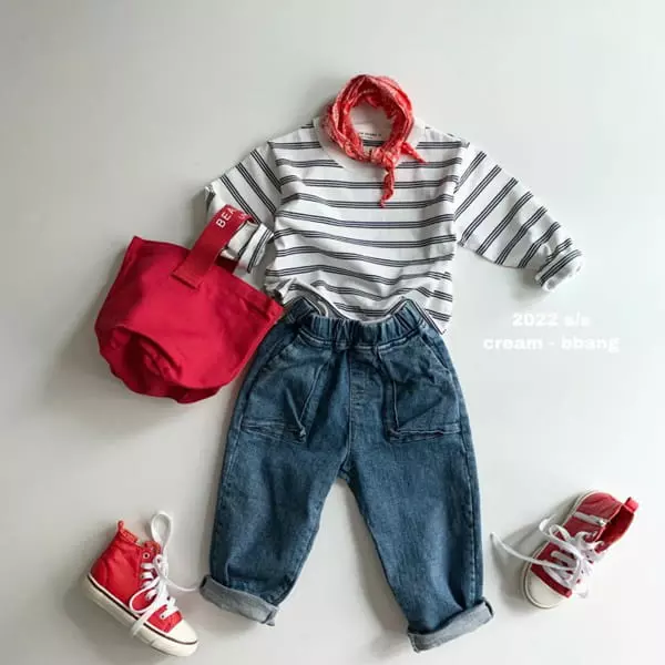 Cream Bbang - Korean Children Fashion - #childrensboutique - Point Pocket Jeans - 8