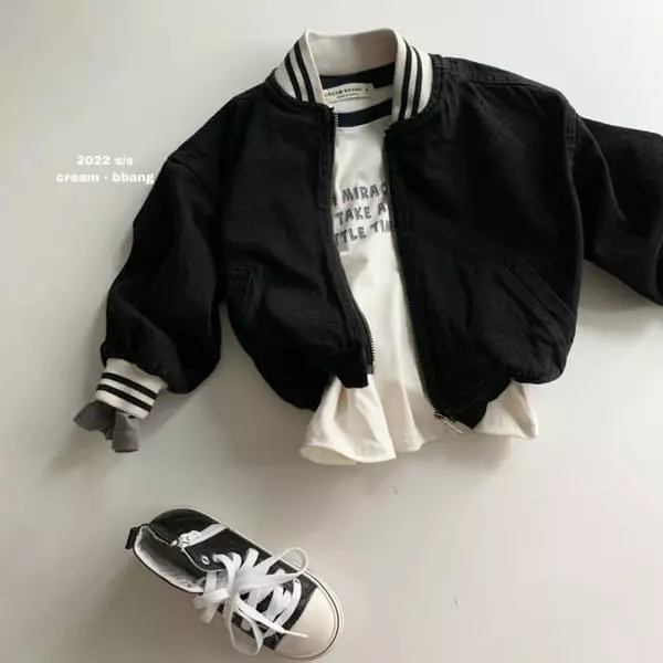 Cream Bbang - Korean Children Fashion - #discoveringself - Polo Stripes Denim Jumper - 5