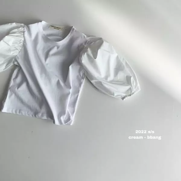 Cream Bbang - Korean Children Fashion - #discoveringself - Sleeves Color Balloon Tee - 5