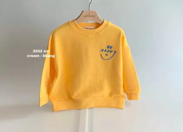 Cream Bbang - Korean Children Fashion - #fashionkids - Smile Embroidery Sweatshirt - 5