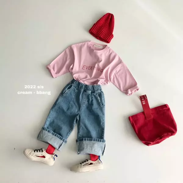 Cream Bbang - Korean Children Fashion - #discoveringself - Vitamin Wide Jeans - 4