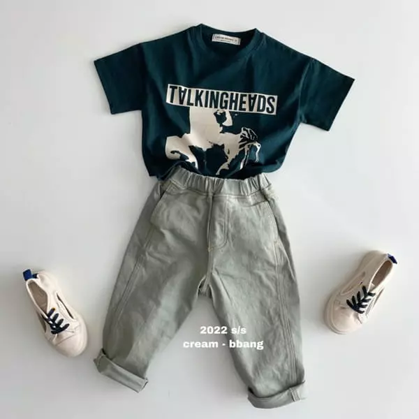 Cream Bbang - Korean Children Fashion - #fashionkids - Stitch Cotton Baggy Pants - 9