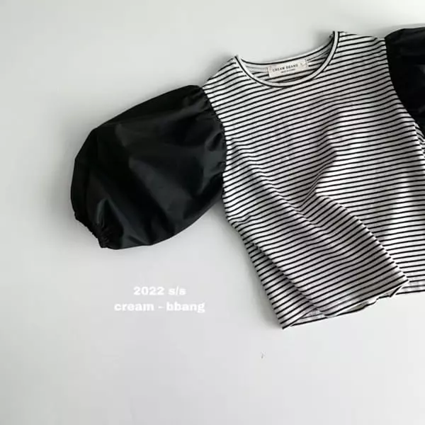Cream Bbang - Korean Children Fashion - #fashionkids - Sleeves Color Balloon Tee - 6
