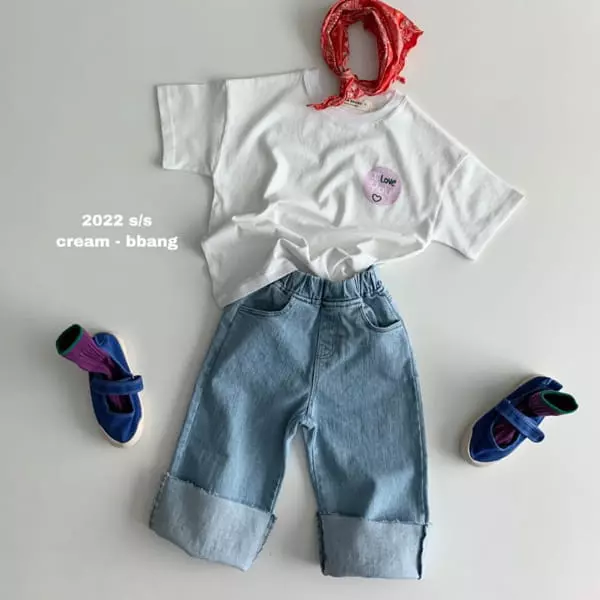 Cream Bbang - Korean Children Fashion - #kidsshorts - Love Short Sleeves Tee - 9