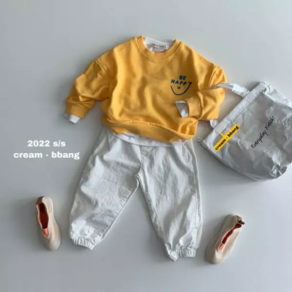 Cream Bbang - Korean Children Fashion - #kidsshorts - Cotton Simple Jogger Pants - 2