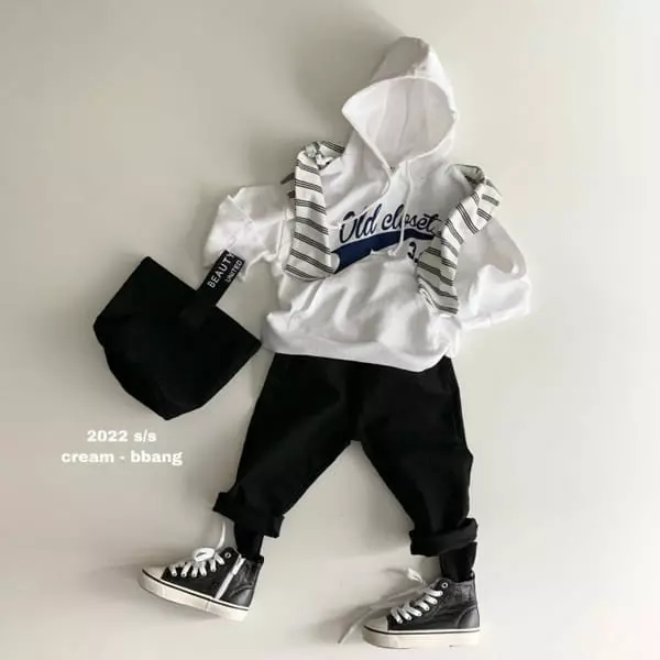 Cream Bbang - Korean Children Fashion - #kidsshorts - Boxy Hoody Tee