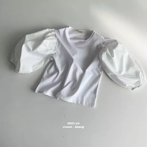 Cream Bbang - Korean Children Fashion - #kidsshorts - Sleeves Color Balloon Tee - 7
