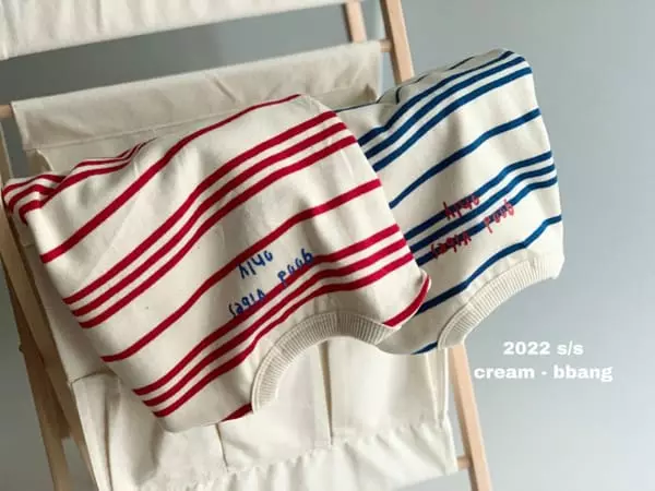 Cream Bbang - Korean Children Fashion - #kidsshorts - Classic Stripes Tee