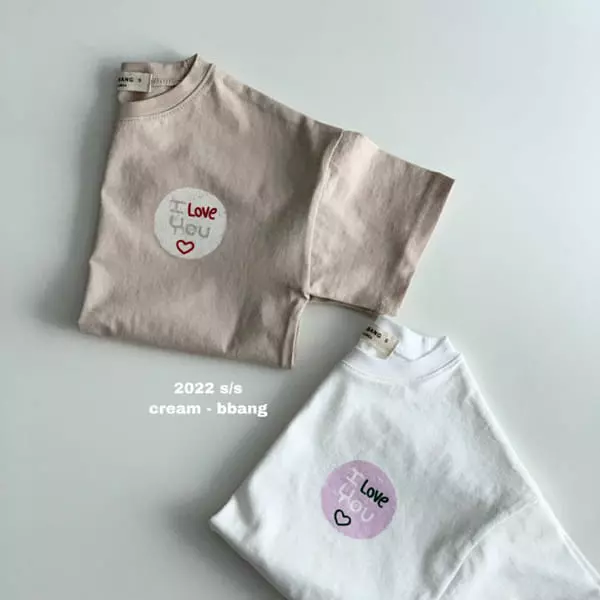 Cream Bbang - Korean Children Fashion - #kidsstore - Love Short Sleeves Tee - 10