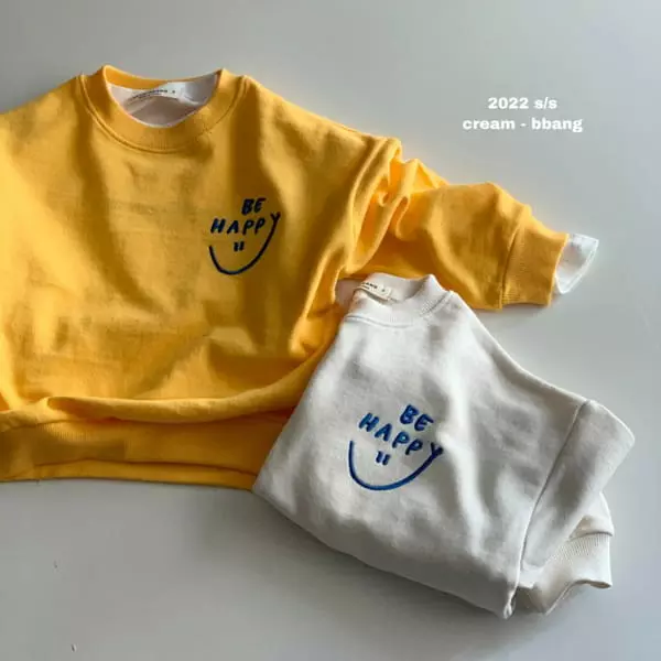 Cream Bbang - Korean Children Fashion - #kidsstore - Smile Embroidery Sweatshirt - 7