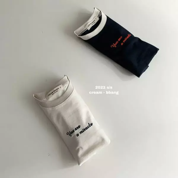 Cream Bbang - Korean Children Fashion - #kidsstore - You Embroidery Single Tee - 5