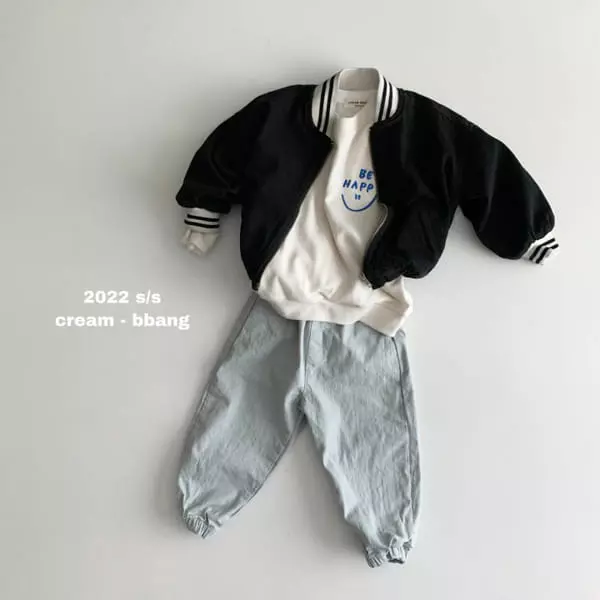 Cream Bbang - Korean Children Fashion - #kidsstore - Cotton Simple Jogger Pants - 3