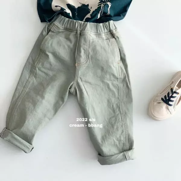 Cream Bbang - Korean Children Fashion - #kidsstore - Stitch Cotton Baggy Pants - 11