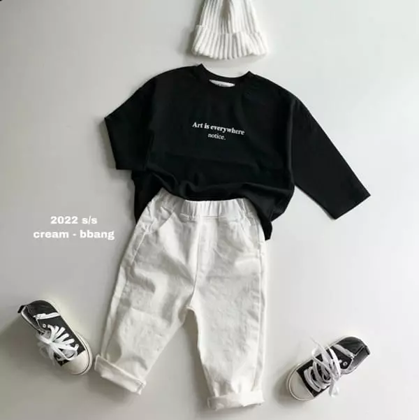Cream Bbang - Korean Children Fashion - #kidsshorts - Art Single Tee - 4