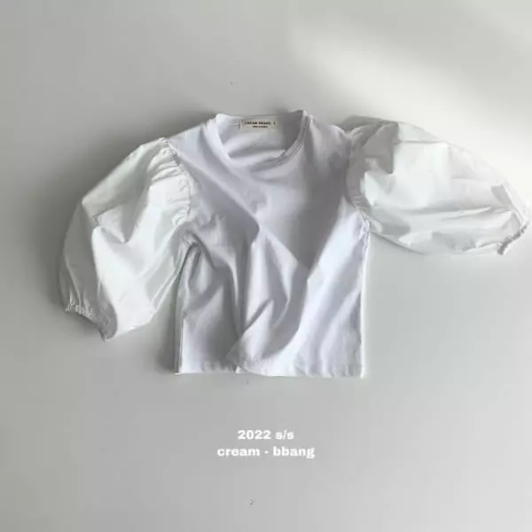 Cream Bbang - Korean Children Fashion - #kidzfashiontrend - Sleeves Color Balloon Tee - 9
