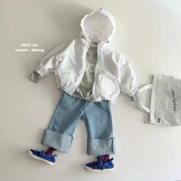 Cream Bbang - Korean Children Fashion - #kidzfashiontrend - Light Blue Denim Cutting Wide Pants - 6