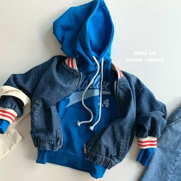 Cream Bbang - Korean Children Fashion - #littlefashionista - Polo Stripes Denim Jumper - 11