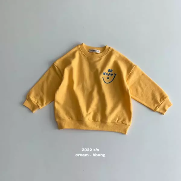 Cream Bbang - Korean Children Fashion - #littlefashionista - Smile Embroidery Sweatshirt - 10