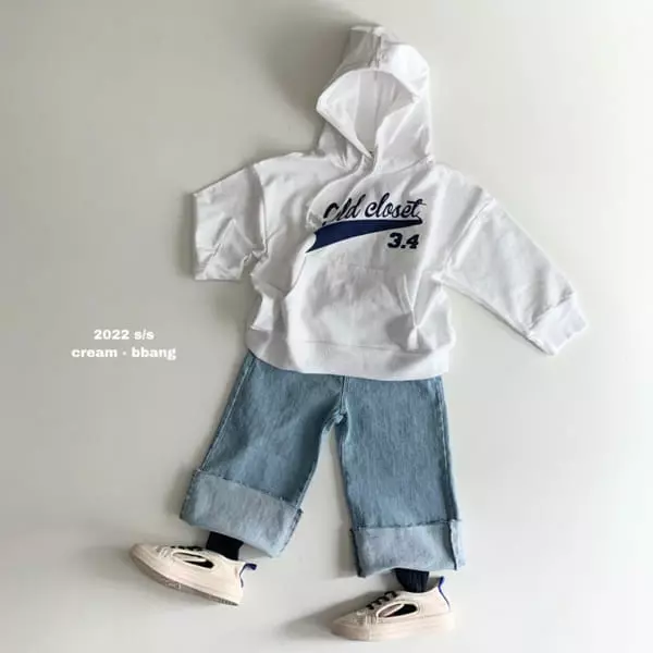 Cream Bbang - Korean Children Fashion - #littlefashionista - Light Blue Denim Cutting Wide Pants - 8