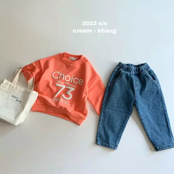 Cream Bbang - Korean Children Fashion - #littlefashionista - Denim, Basic Baggy Pants - 11