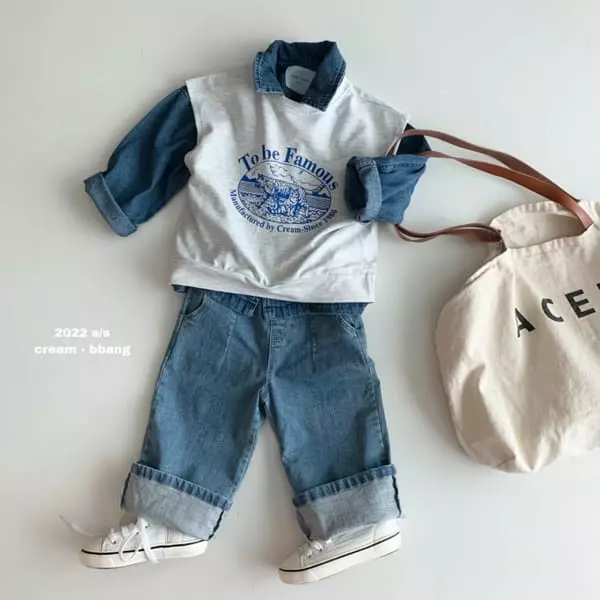 Cream Bbang - Korean Children Fashion - #magicofchildhood - Vitamin Wide Jeans - 10