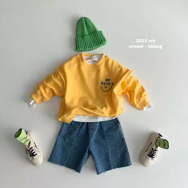 Cream Bbang - Korean Children Fashion - #minifashionista - Smile Embroidery Sweatshirt - 12
