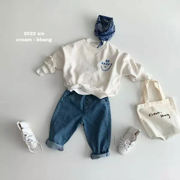 Cream Bbang - Korean Children Fashion - #stylishchildhood - Denim, Basic Baggy Pants