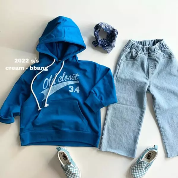 Cream Bbang - Korean Children Fashion - #todddlerfashion - Light Blue Denim Cutting Wide Pants - 12