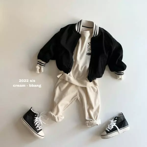 Cream Bbang - Korean Children Fashion - #todddlerfashion - Lover Terry Top Bottom Set - 10