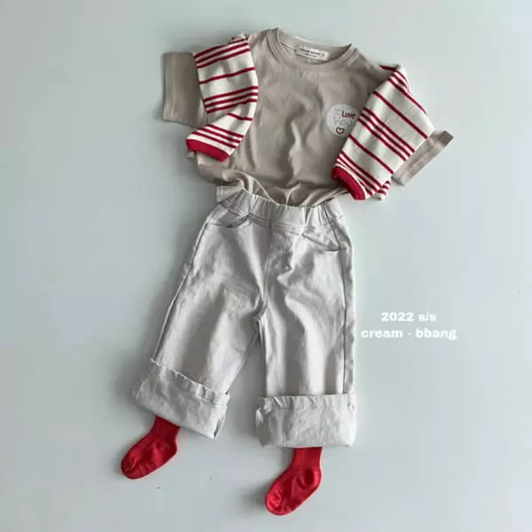 Cream Bbang - Korean Children Fashion - #toddlerclothing - Love Short Sleeves Tee - 2
