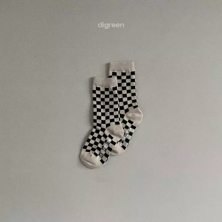 Digreen - Korean Children Fashion - #Kfashion4kids - Checker Board Socks [set of 3] - 6