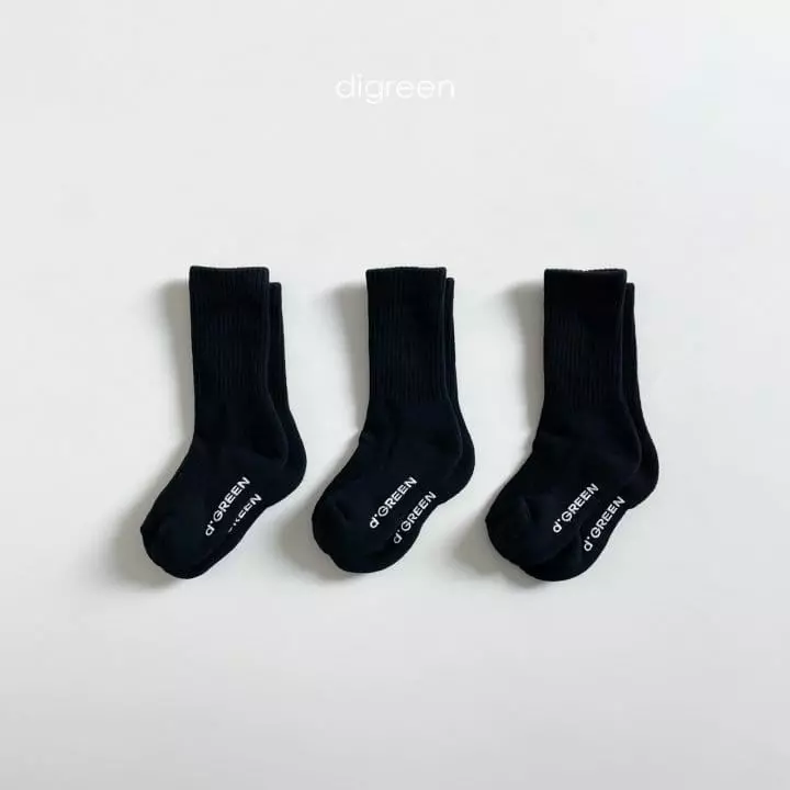 Digreen - Korean Children Fashion - #Kfashion4kids - Stamdard Socks [set of 3] - 3