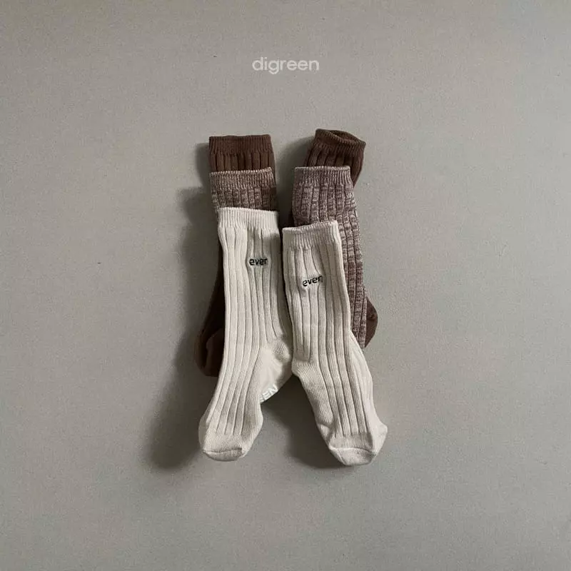 Digreen - Korean Children Fashion - #childrensboutique - Ever Beige Socks [set of 3] - 2