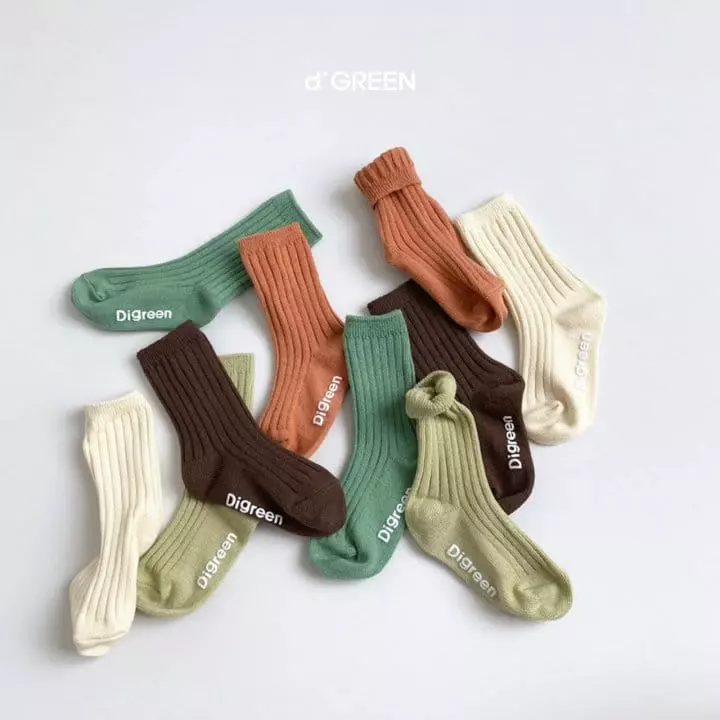 Digreen - Korean Children Fashion - #childofig - Pistachio Socks [set of 5] - 4