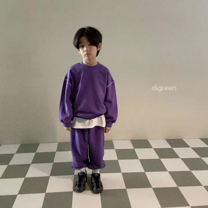 Digreen - Korean Children Fashion - #designkidswear - Embroidery Top Bottom Set 